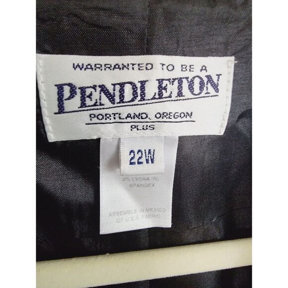 Pendleton 22W Vintage Y2K Wool Women's Blazer Jacket‎ Tweed Gray Boxy - Picture 5 of 7